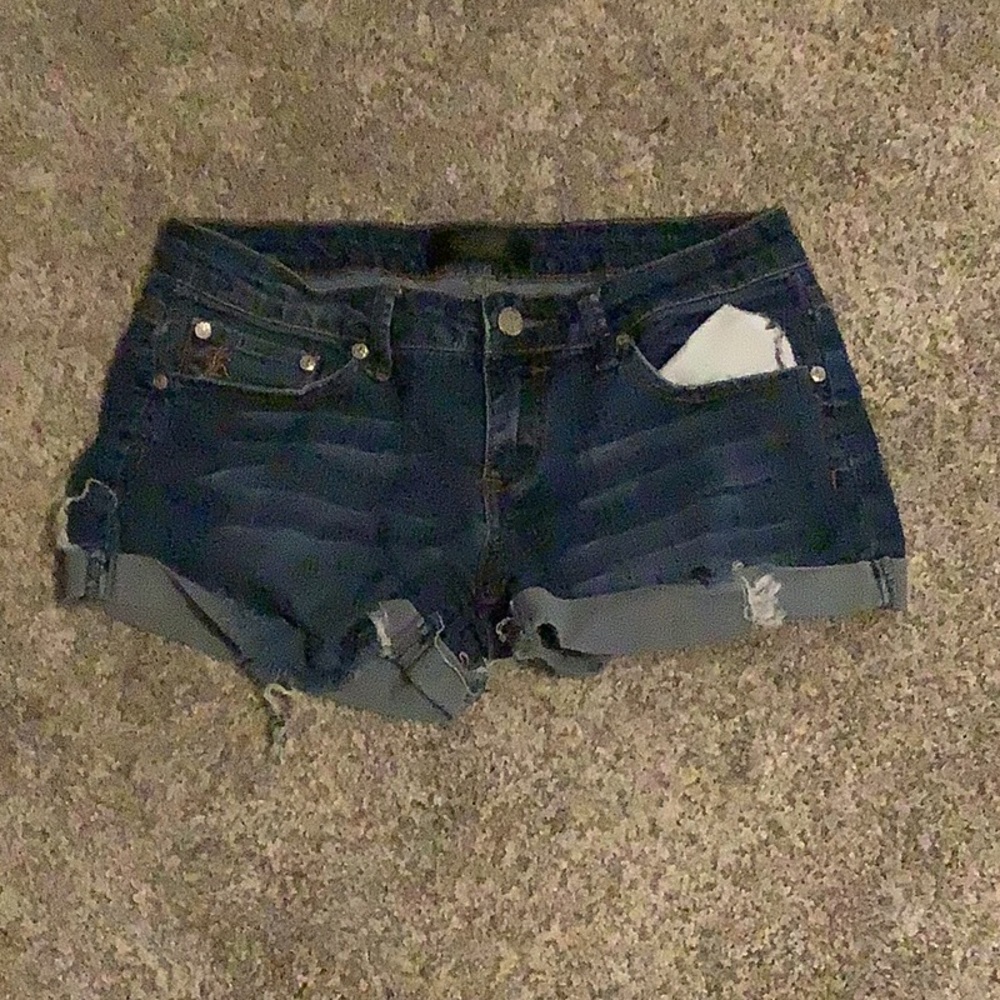 Gently used blue denim shorts kligue B